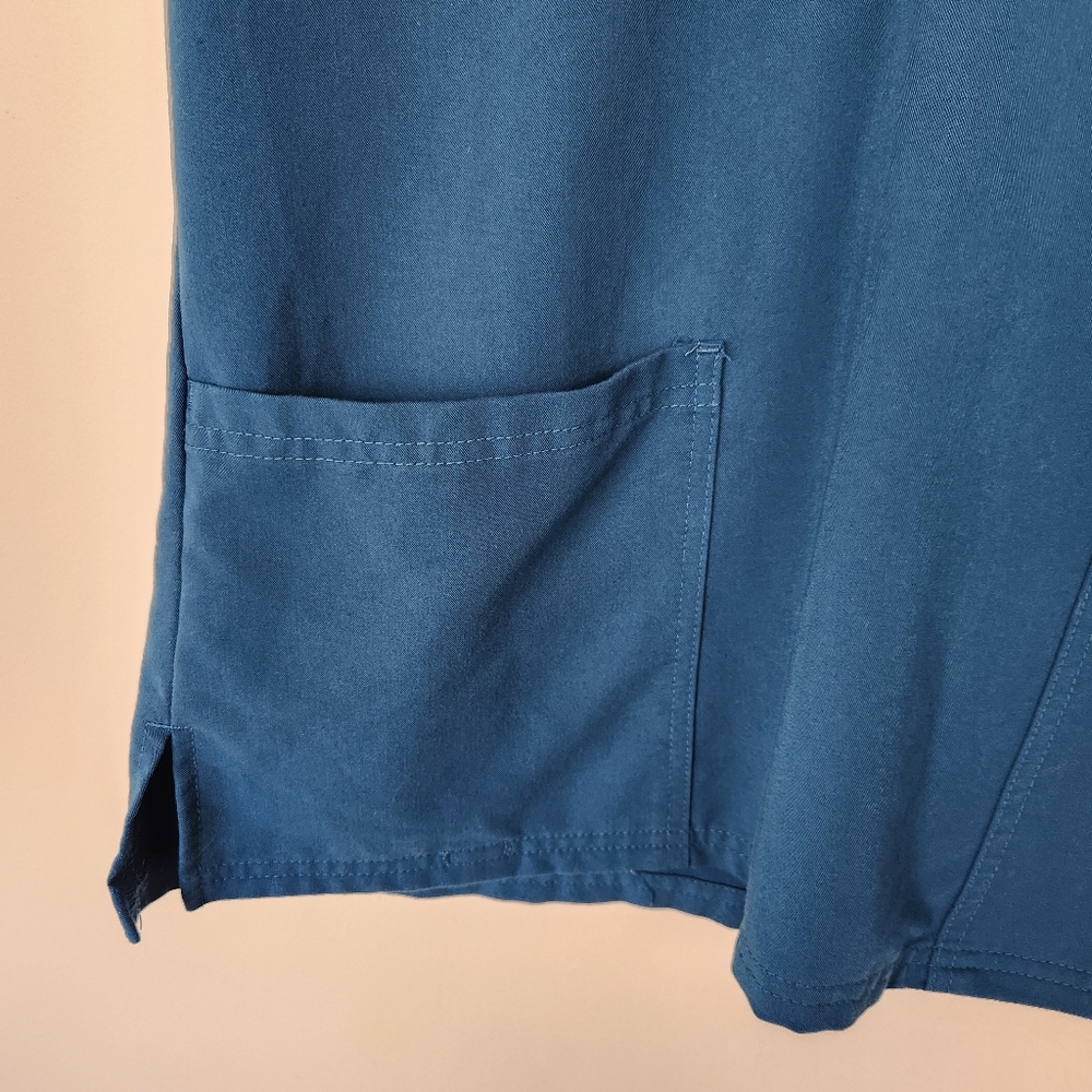 Jaanuu Relaxed Three Pocket Short Sleeve Scrub Top Teal Blue Green Sz S - Picture 6 of 10
